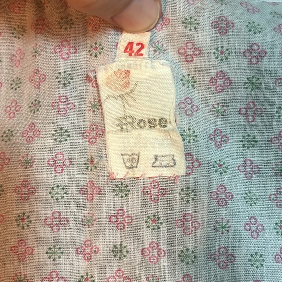 1960s dress | Adorable Blue & Pink Floral Print Dirndl Dress 60s vintage dress - Picture 10 of 10